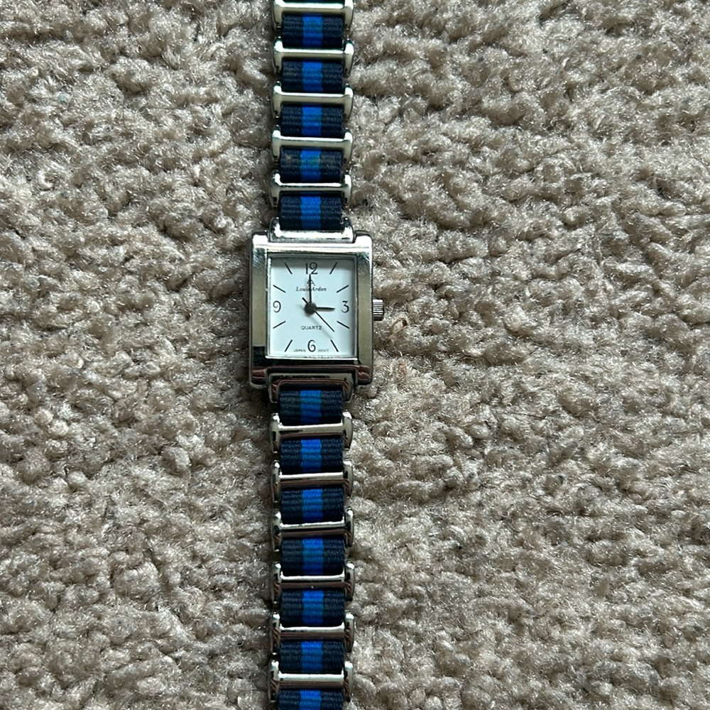 Louis Arden‎ women’s vintage silver/blue stainless steel rope bracelet watch